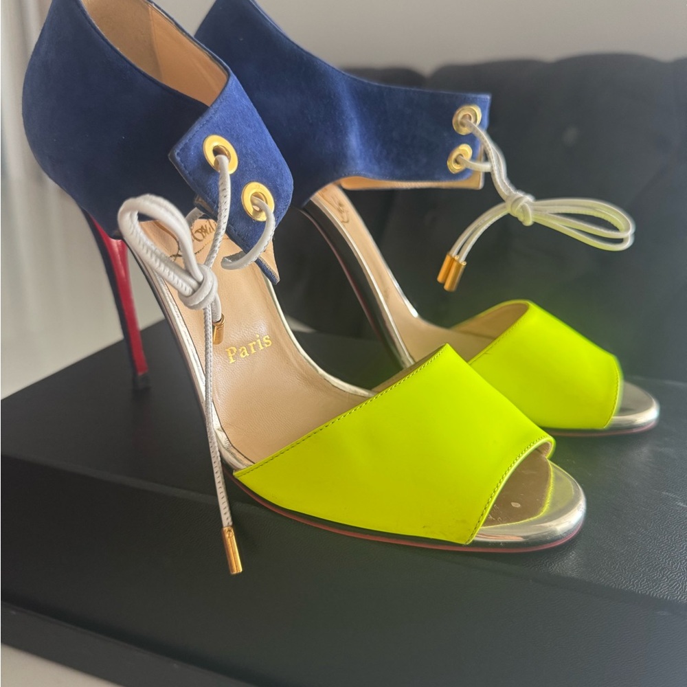Elegant Blue and Yellow Women's Heels